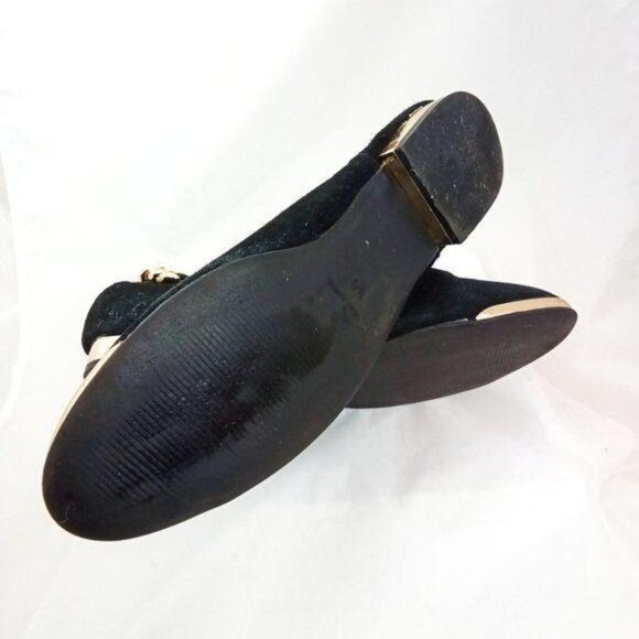 TopShop Black Suede Rocker Glam Gold Mod Luxe Gold Chain Detail 8 - Picture 7 of 9